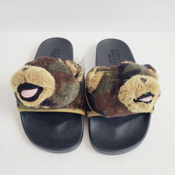 NEW Adidas Jeremy Scott Teddy Slides H02882 Size 8 Green Camo - Picture 2 of 7